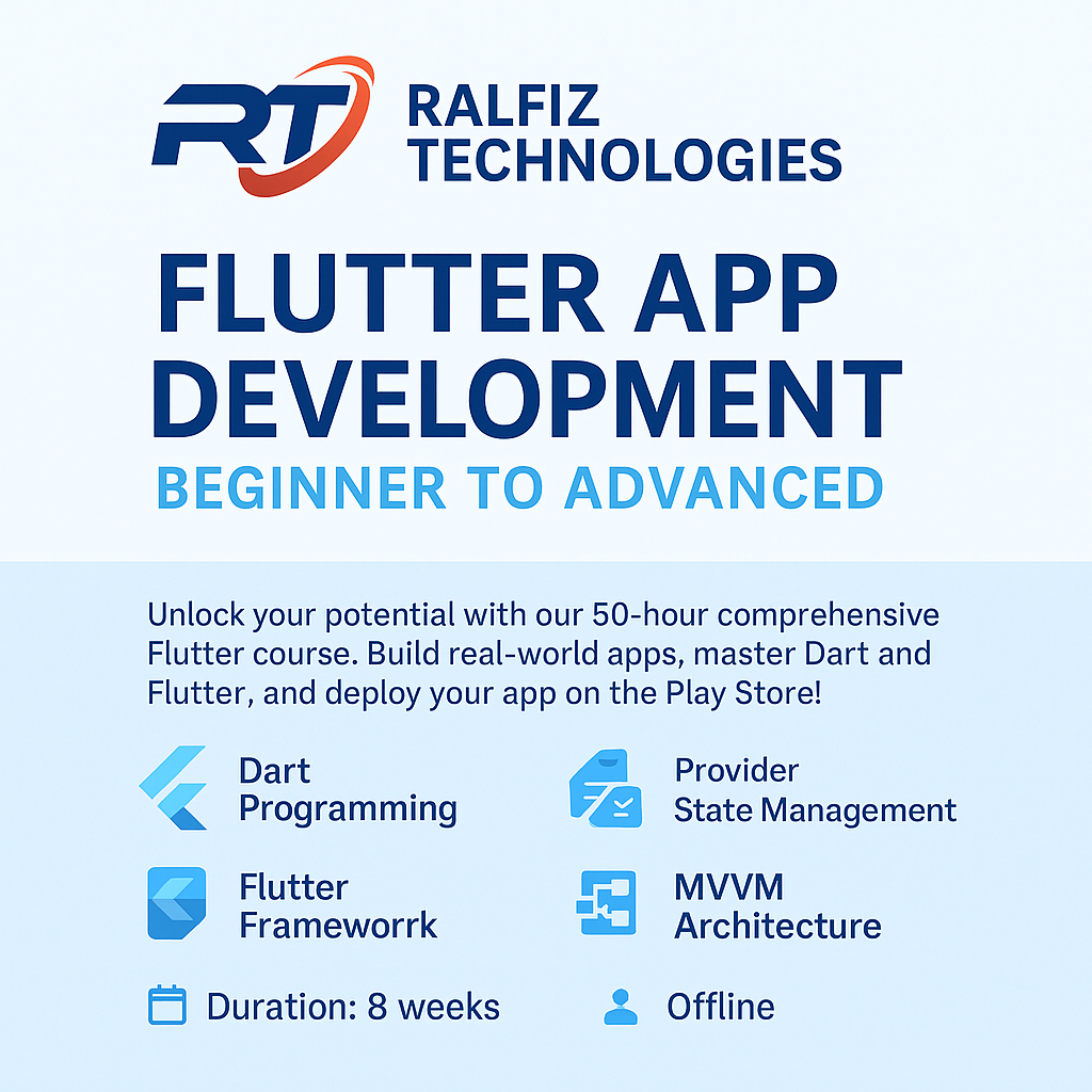 Flutter App Development – Beginner to Advanced