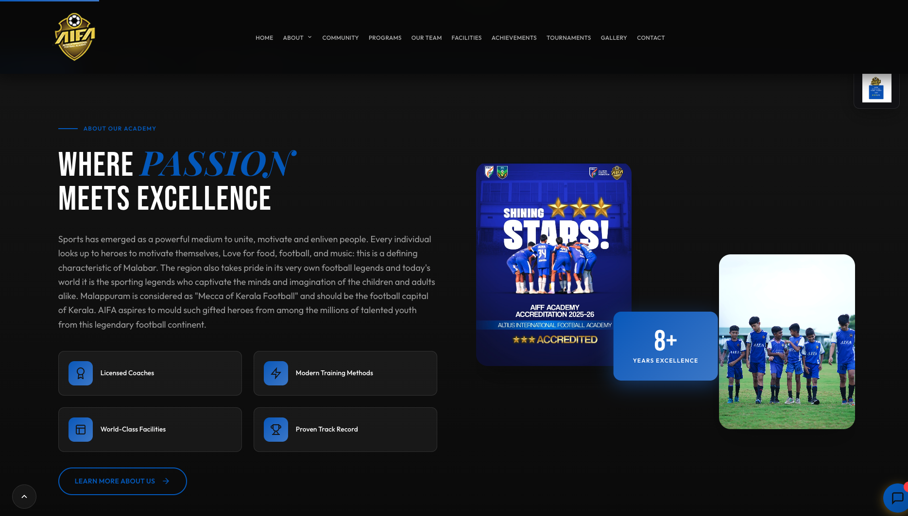 AIFA Kerala – Football Academy Website & Management Platform